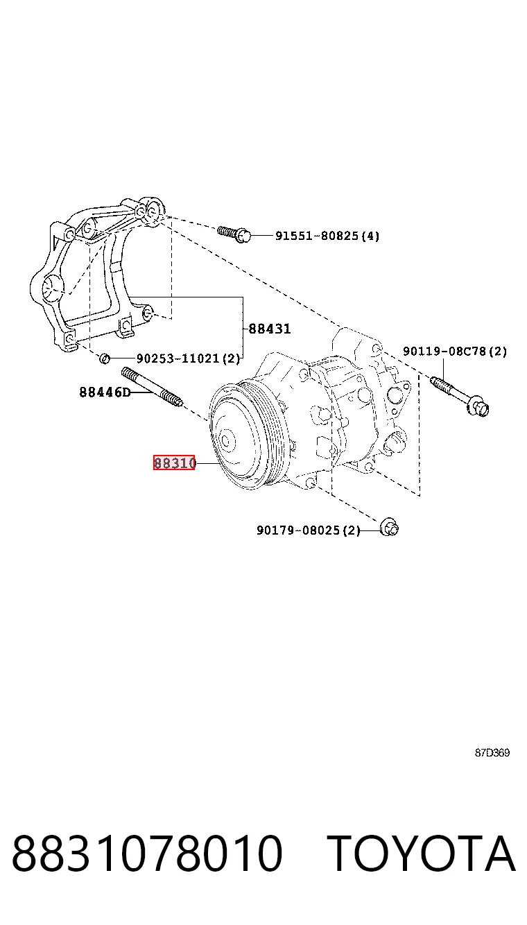 8831078010 Toyota Sprężarka klimatyzacji