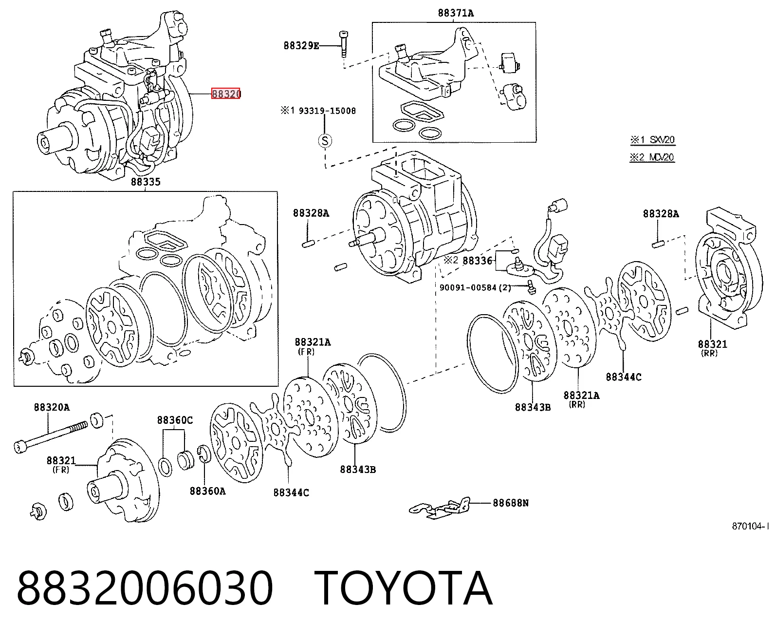 Sprężarka klimatyzacji do Toyota Carina E T19