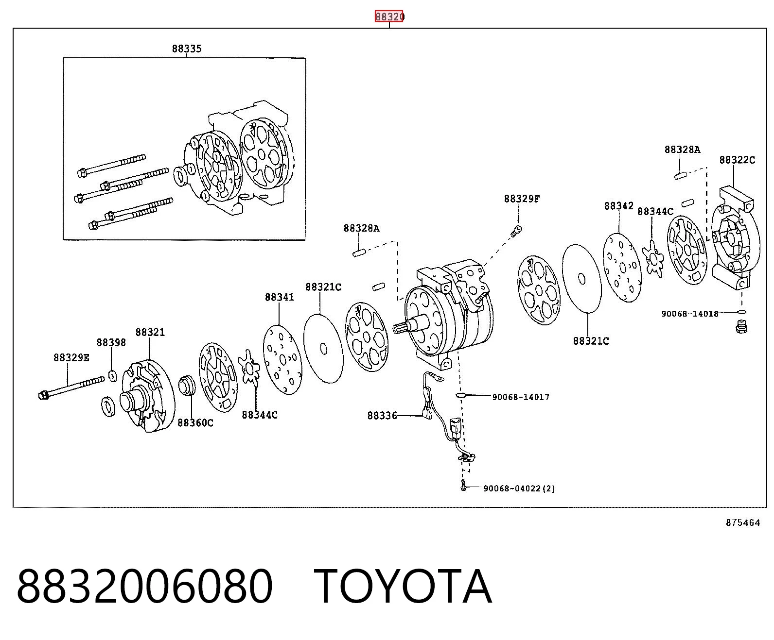 8832006080 Toyota Sprężarka klimatyzacji