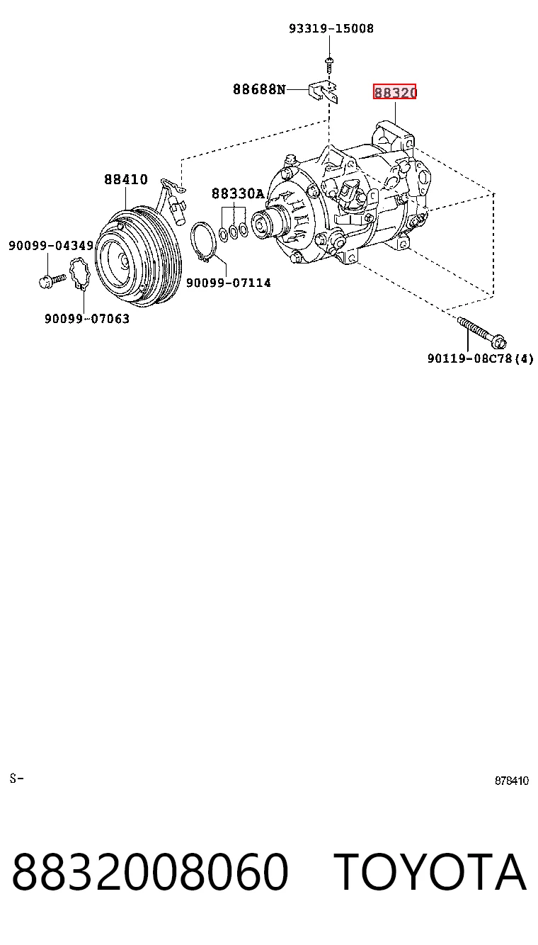 8832008060 Toyota Sprężarka klimatyzacji