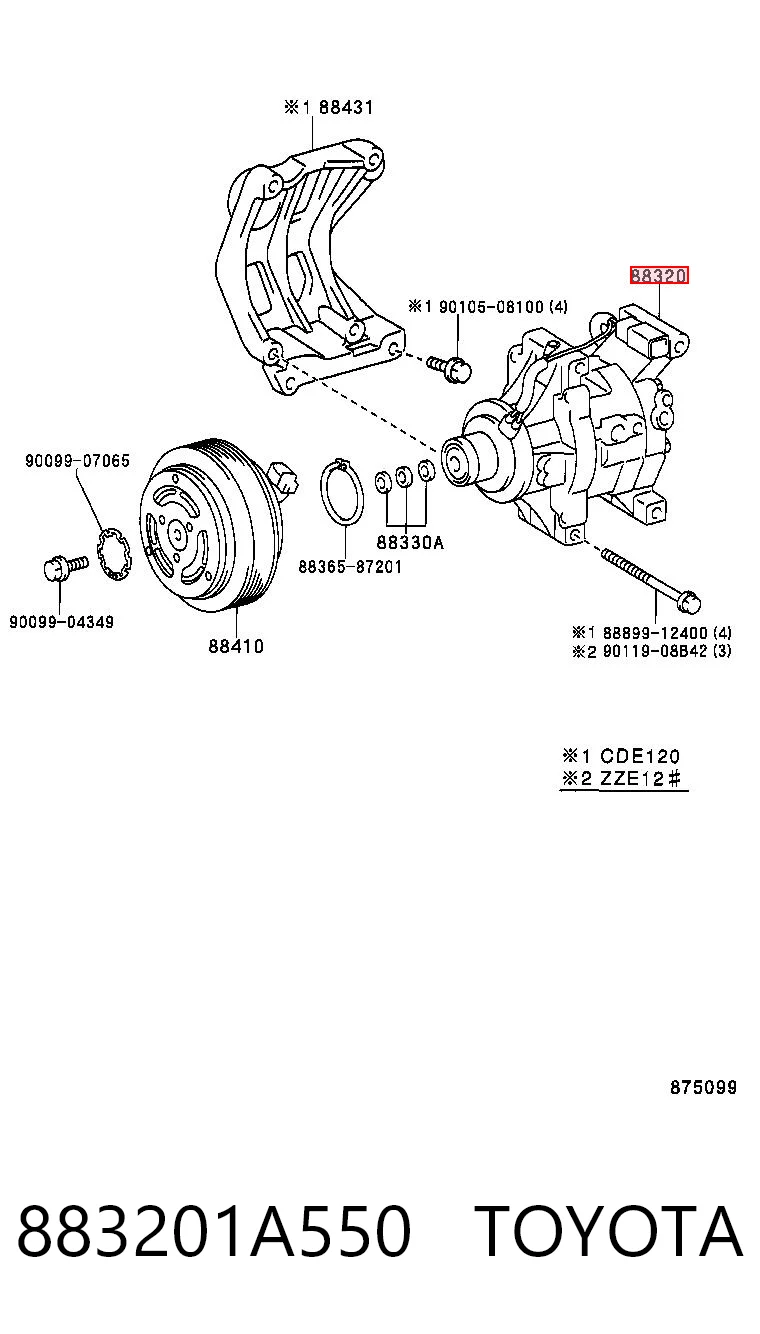 Sprężarka klimatyzacji do Toyota Corolla  E11