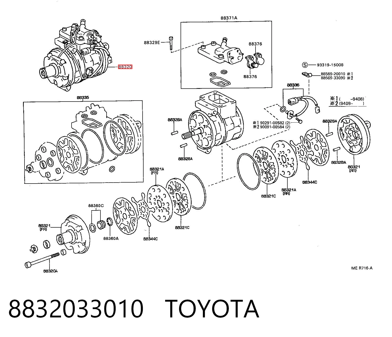  Sprężarka klimatyzacji Toyota Carina 