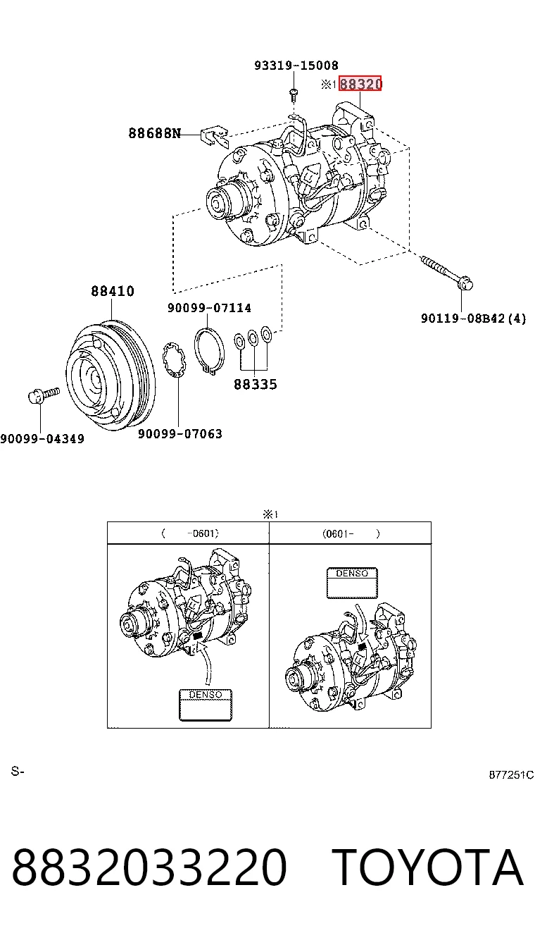 8832033220 Toyota Sprężarka klimatyzacji