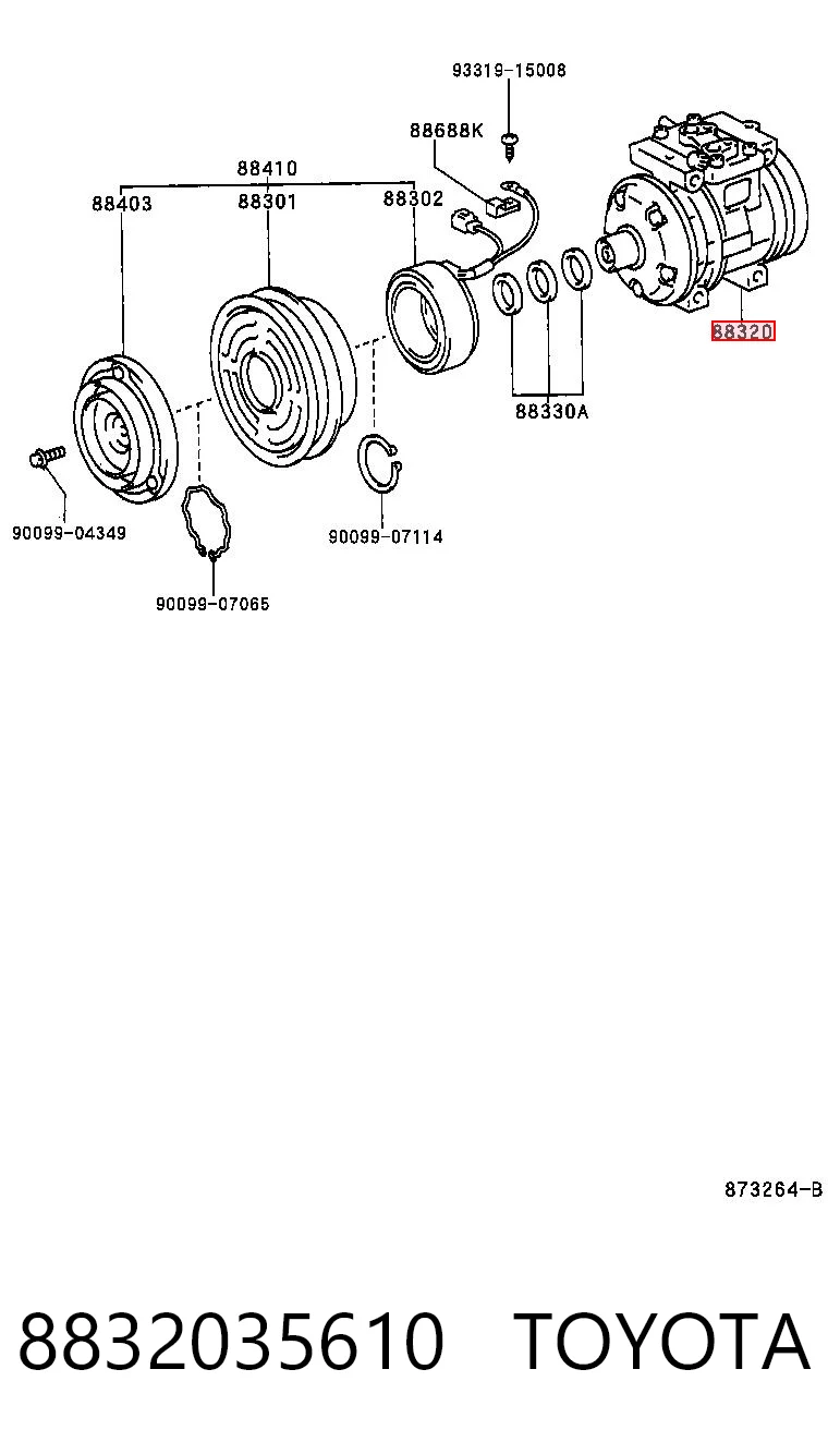 8832035610 Toyota Sprężarka klimatyzacji