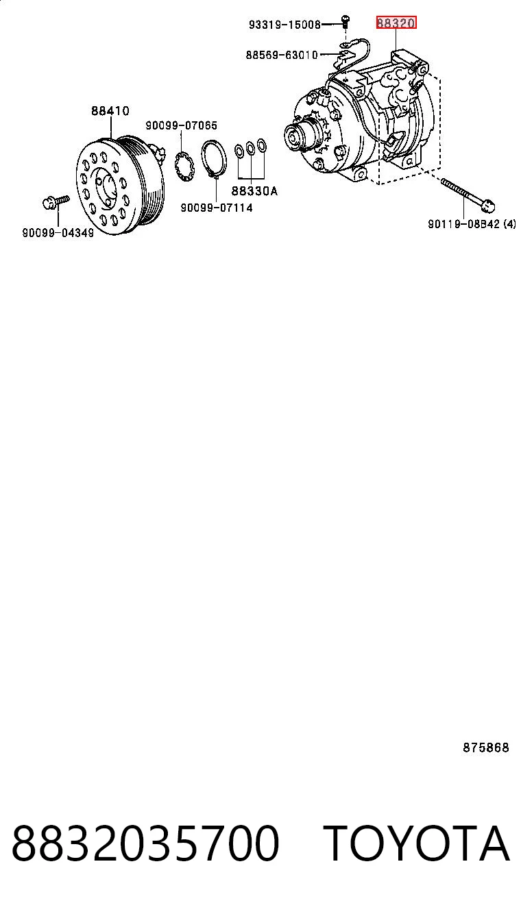 8832035700 Toyota Sprężarka klimatyzacji