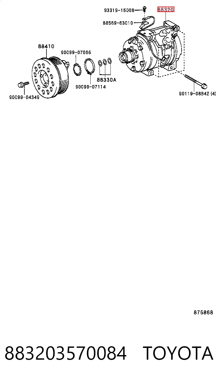 883203570084 Toyota Sprężarka klimatyzacji