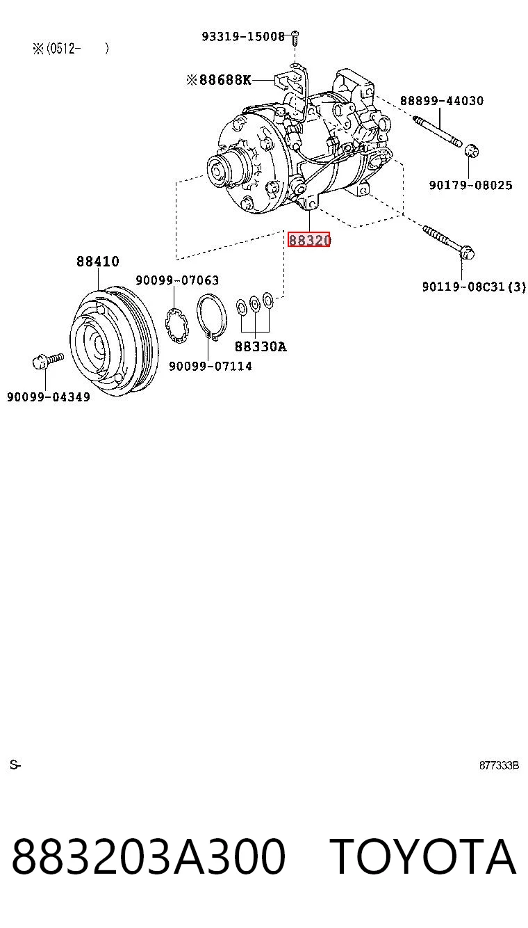 883203A300 Toyota Sprężarka klimatyzacji