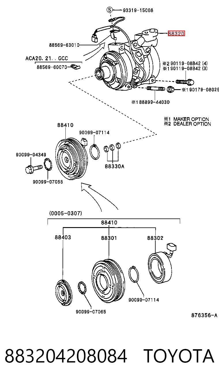 883204208084 Toyota Sprężarka klimatyzacji