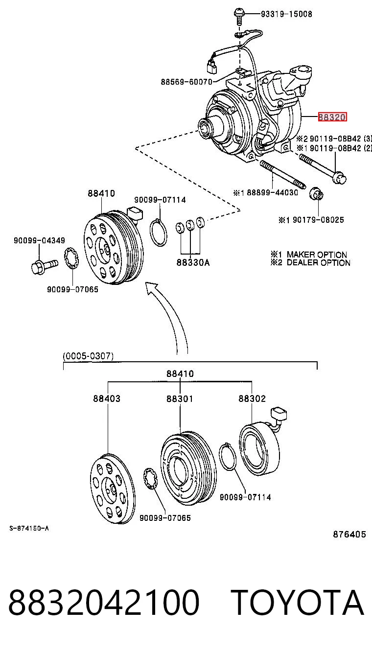8832042100 Toyota Sprężarka klimatyzacji