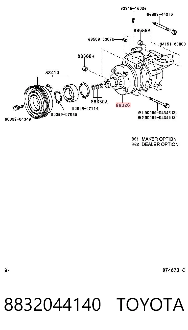 8832044140 Toyota Sprężarka klimatyzacji