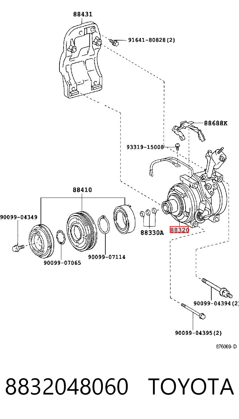 8832048060 Toyota Sprężarka klimatyzacji