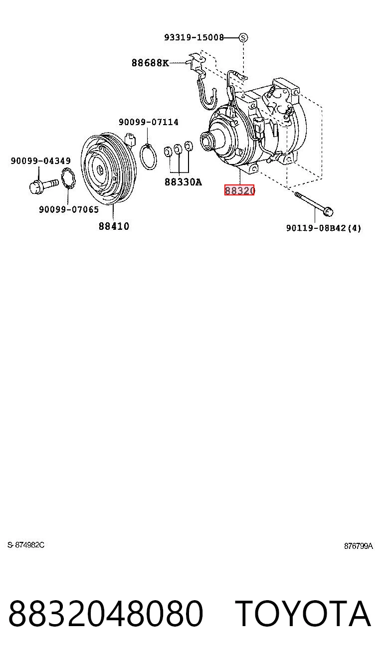 8832048080 Toyota Sprężarka klimatyzacji