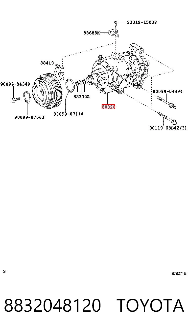 8832048120 Toyota Sprężarka klimatyzacji