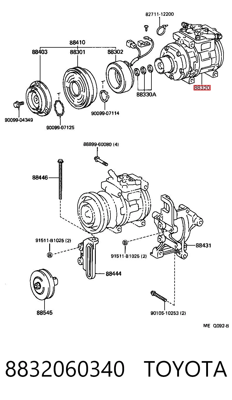 8832060340 Toyota Sprężarka klimatyzacji