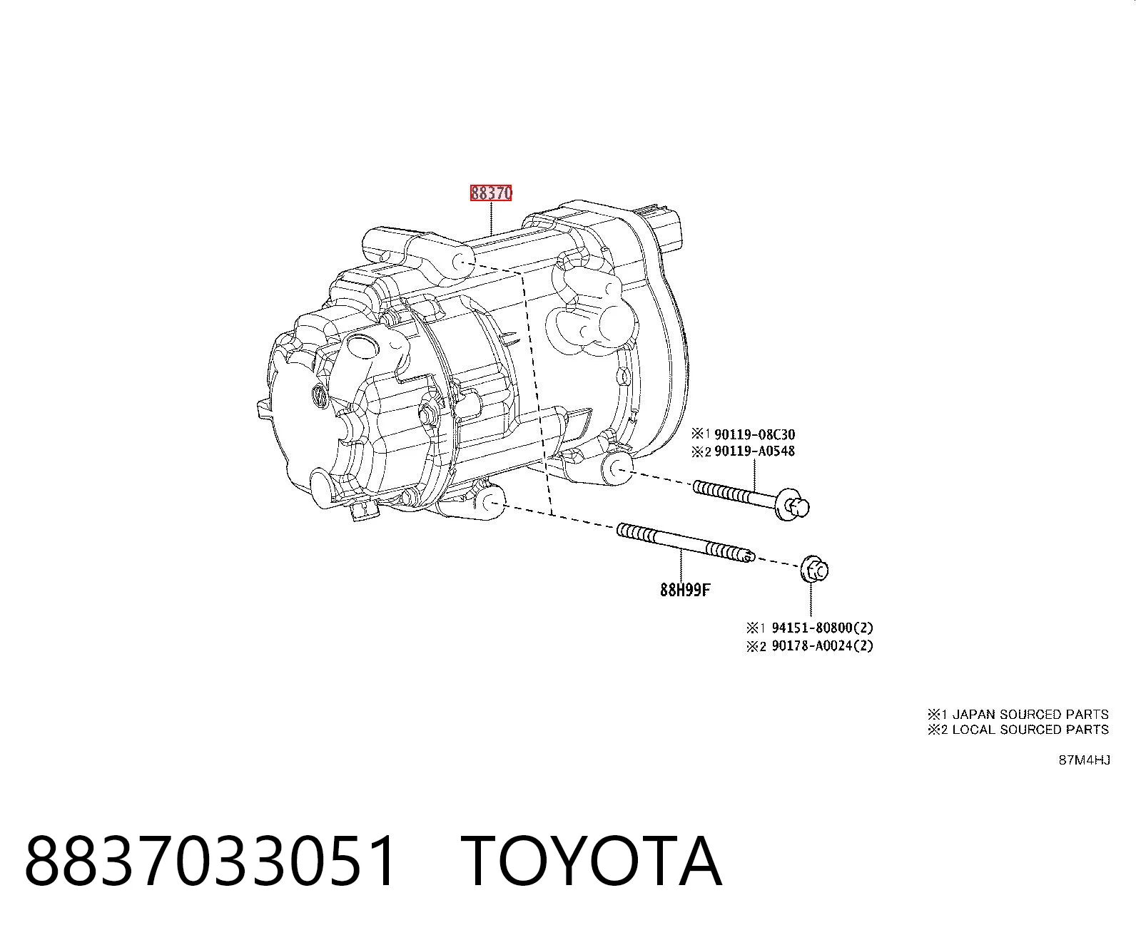 8837033051 Toyota Sprężarka klimatyzacji