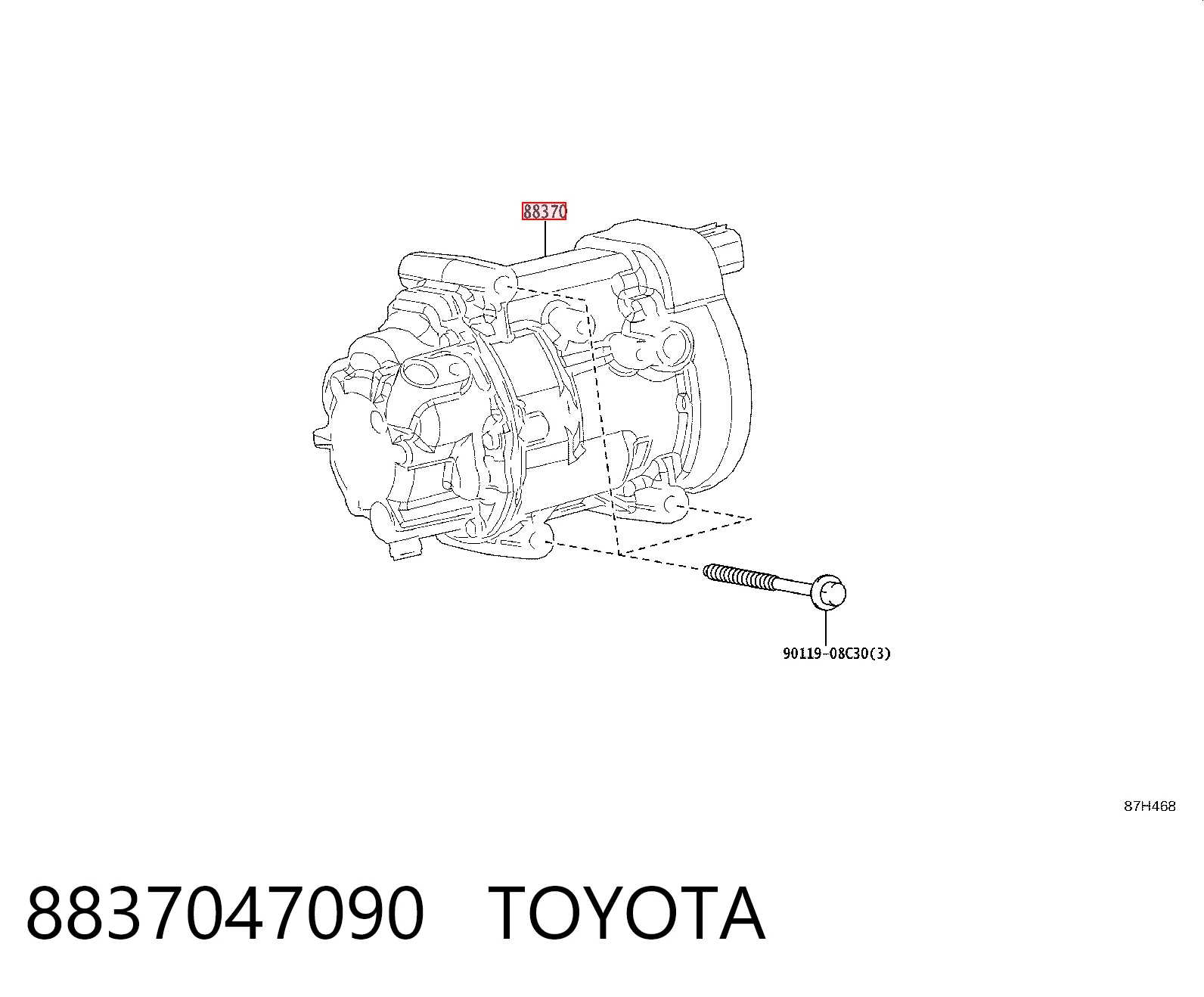 Sprężarka klimatyzacji Toyota C-HR hatchback (X10) (2016 - 2023) cena, od 186,46 USD