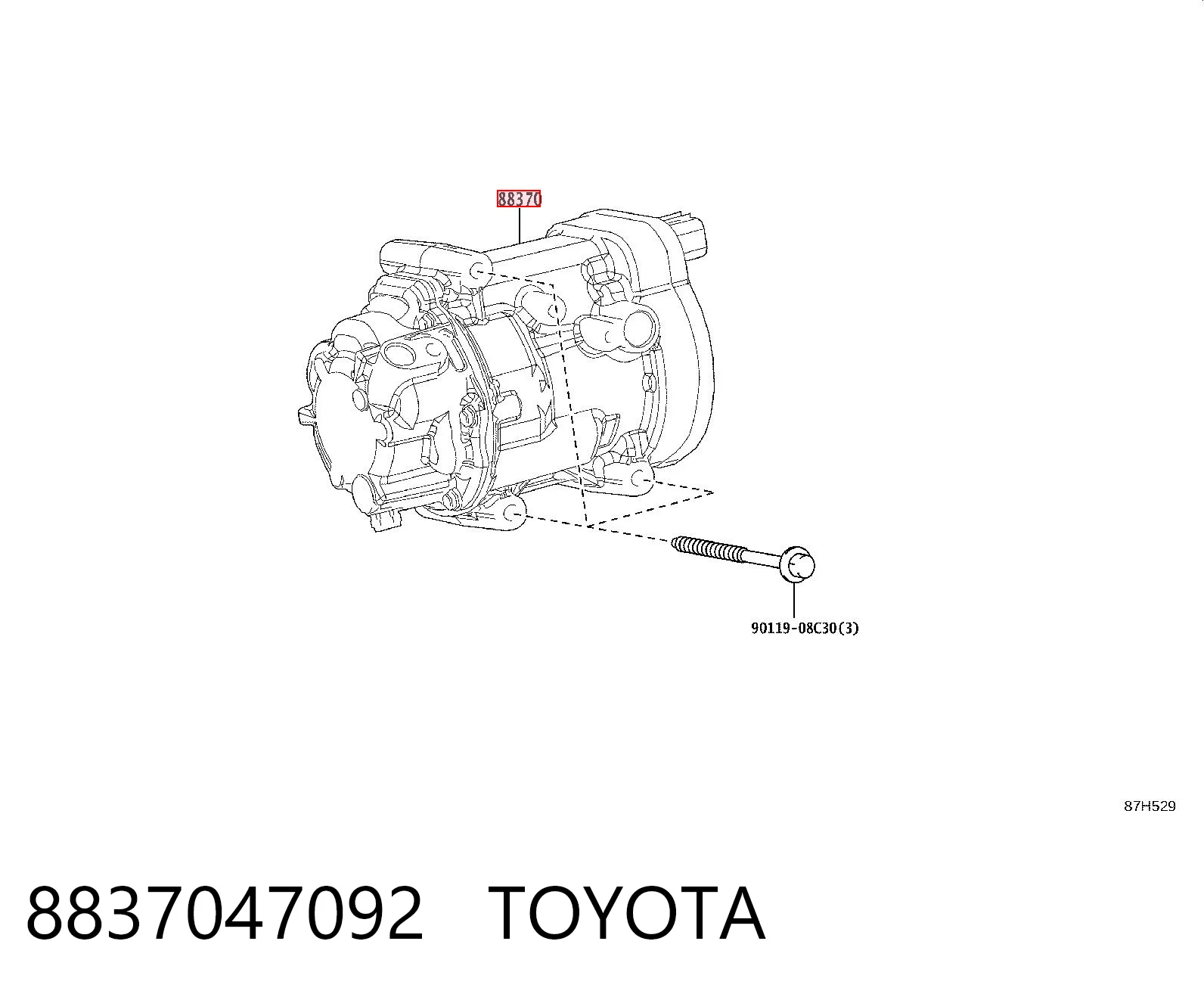8837047092 Toyota Sprężarka klimatyzacji