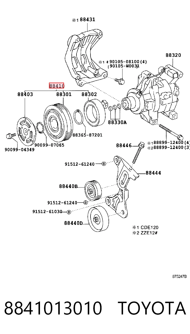 Do koszyka Sprężarka klimatyzacji Toyota Corolla  E11