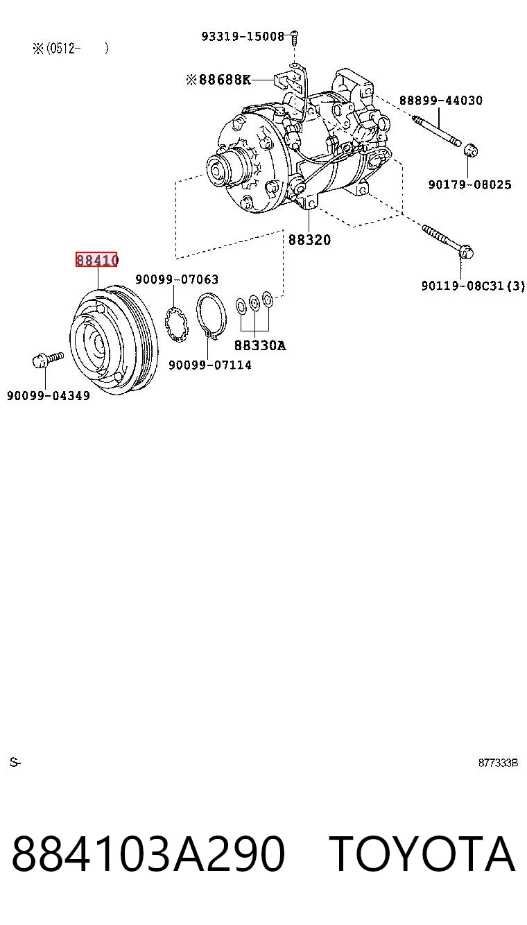 Sprzęgło sprężarki klimatyzacji do Toyota Avalon  GSX30