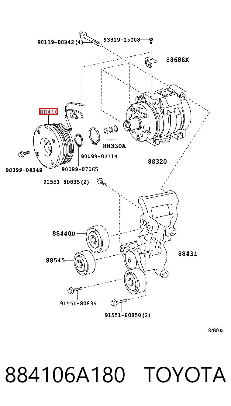 Kupić Sprzęgło sprężarki klimatyzacji Toyota Land Cruiser  J150 w dobrej cenie