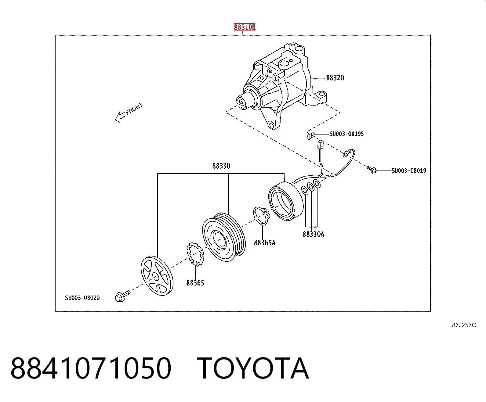 Do koszyka Sprężarka klimatyzacji Subaru Outback V B15, BS