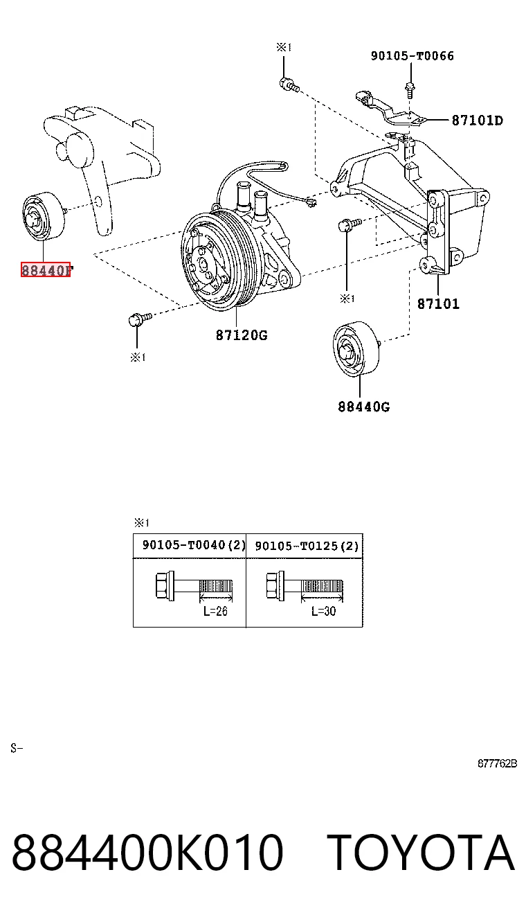 884400K010 Toyota Rolka prowadząca, kierunkowa paska napędowego
