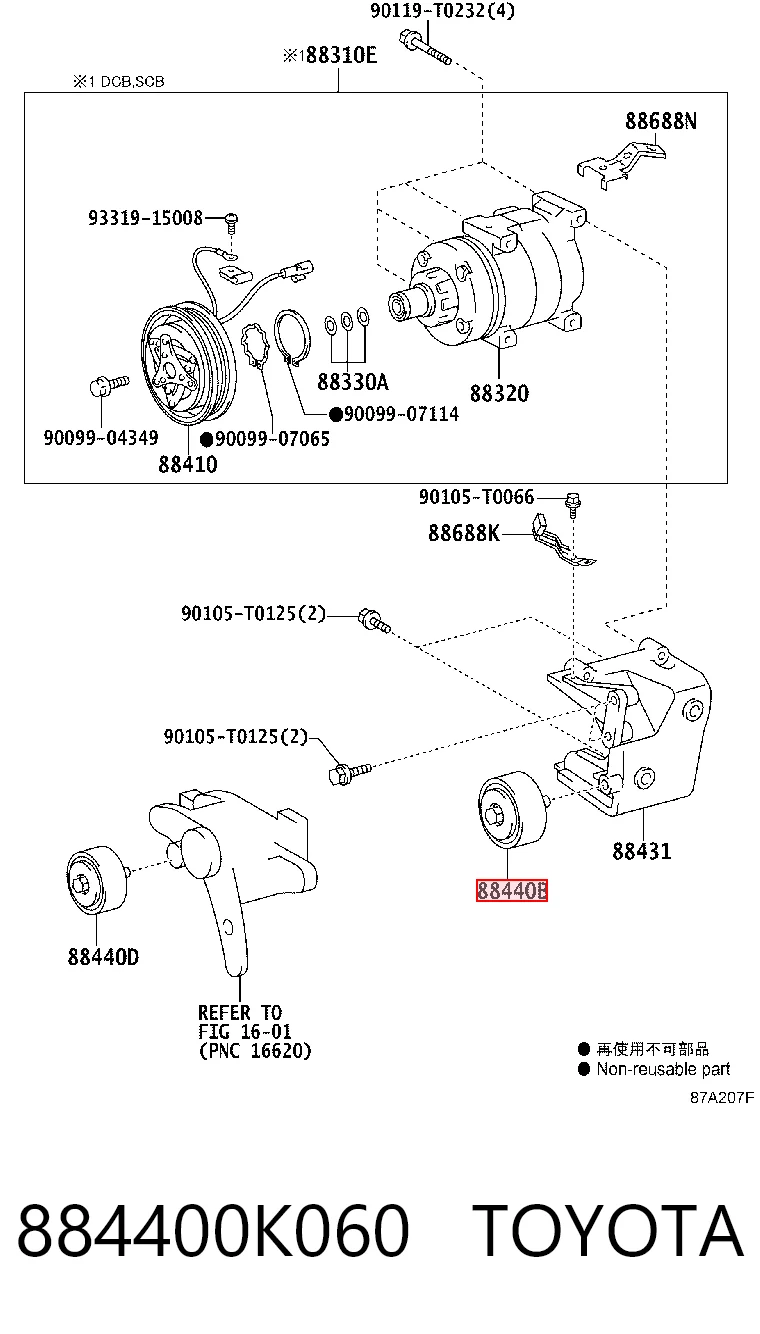 884400K060 Toyota Rolka prowadząca, kierunkowa paska napędowego
