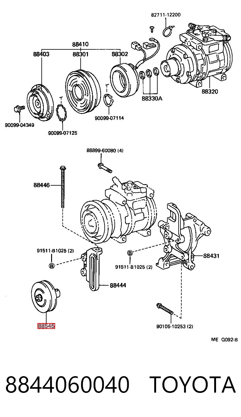 8844060040 Toyota Rolka napinacza paska napędowego