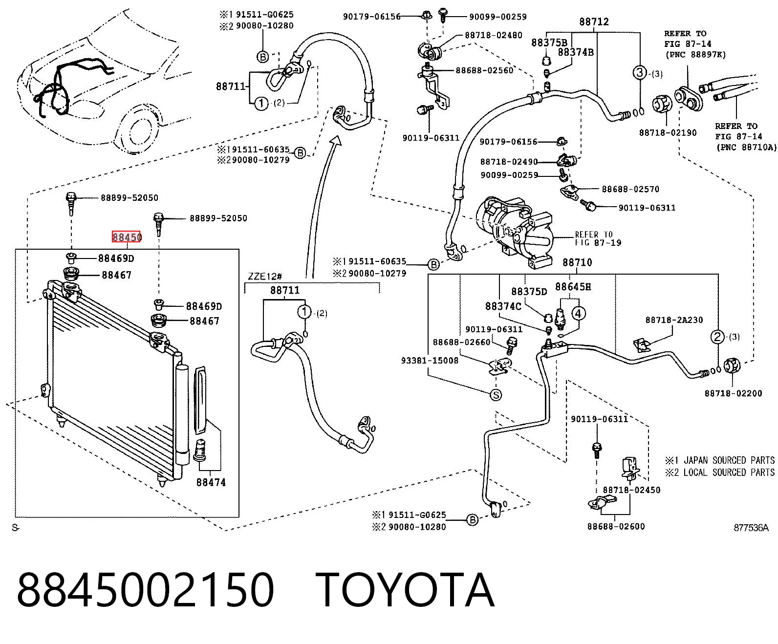8845002150 Toyota Chłodnica klimatyzacji
