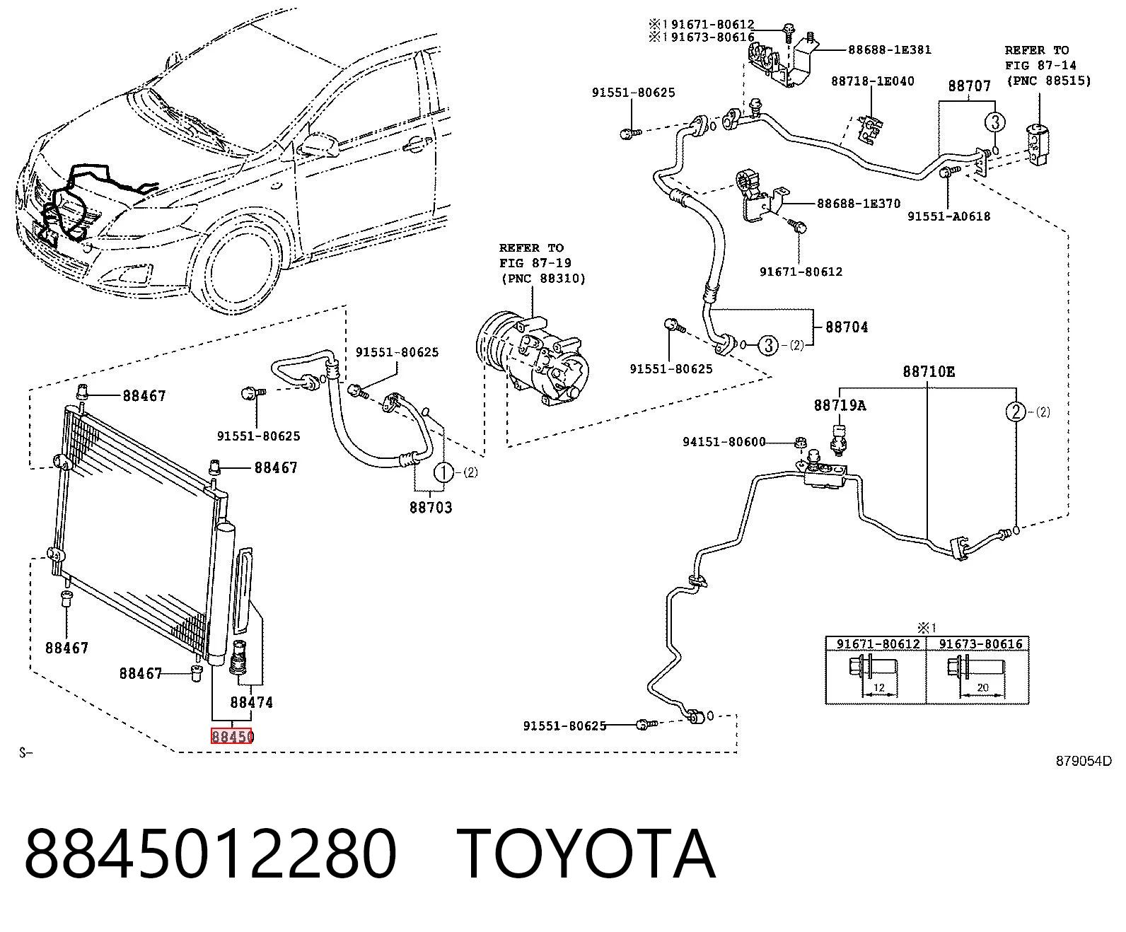 8845012280 Toyota Chłodnica klimatyzacji