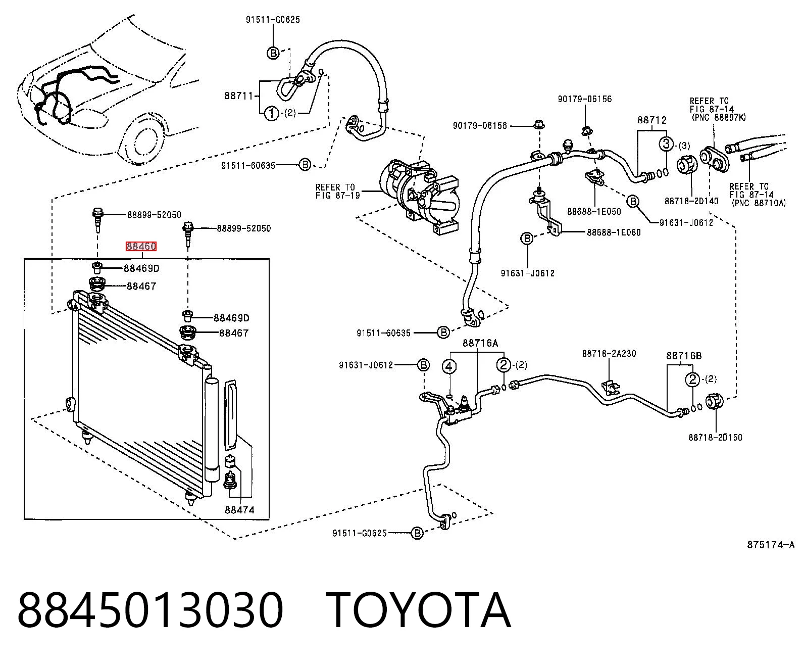  Chłodnica klimatyzacji Toyota Corolla 