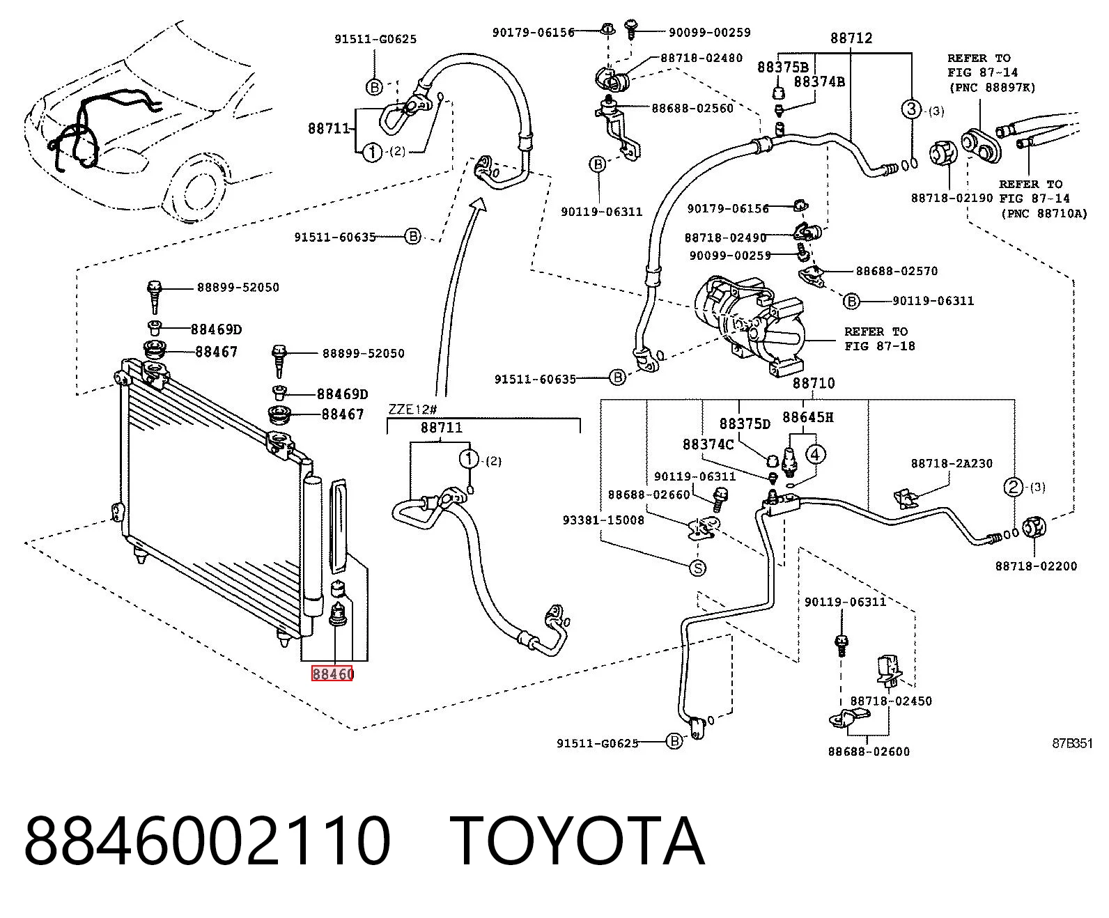 8846002110 Toyota Chłodnica klimatyzacji
