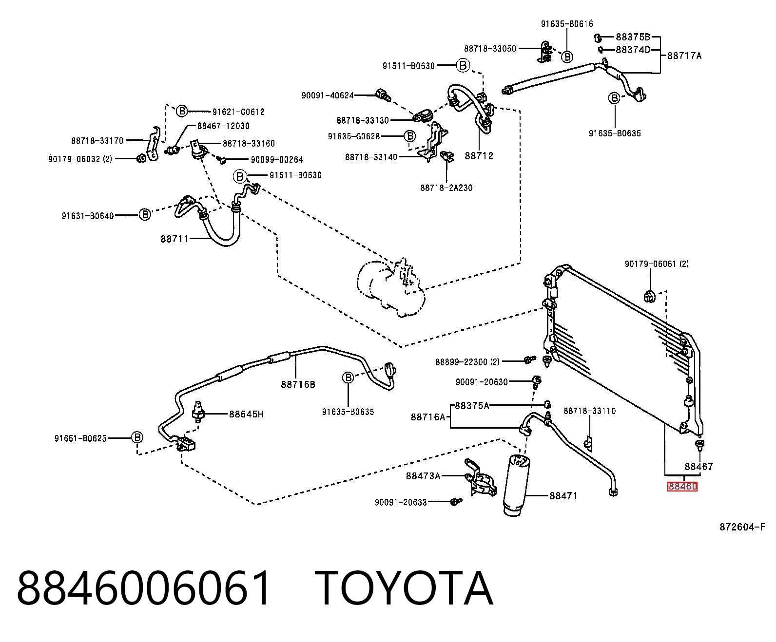 8846006061 Toyota Chłodnica klimatyzacji