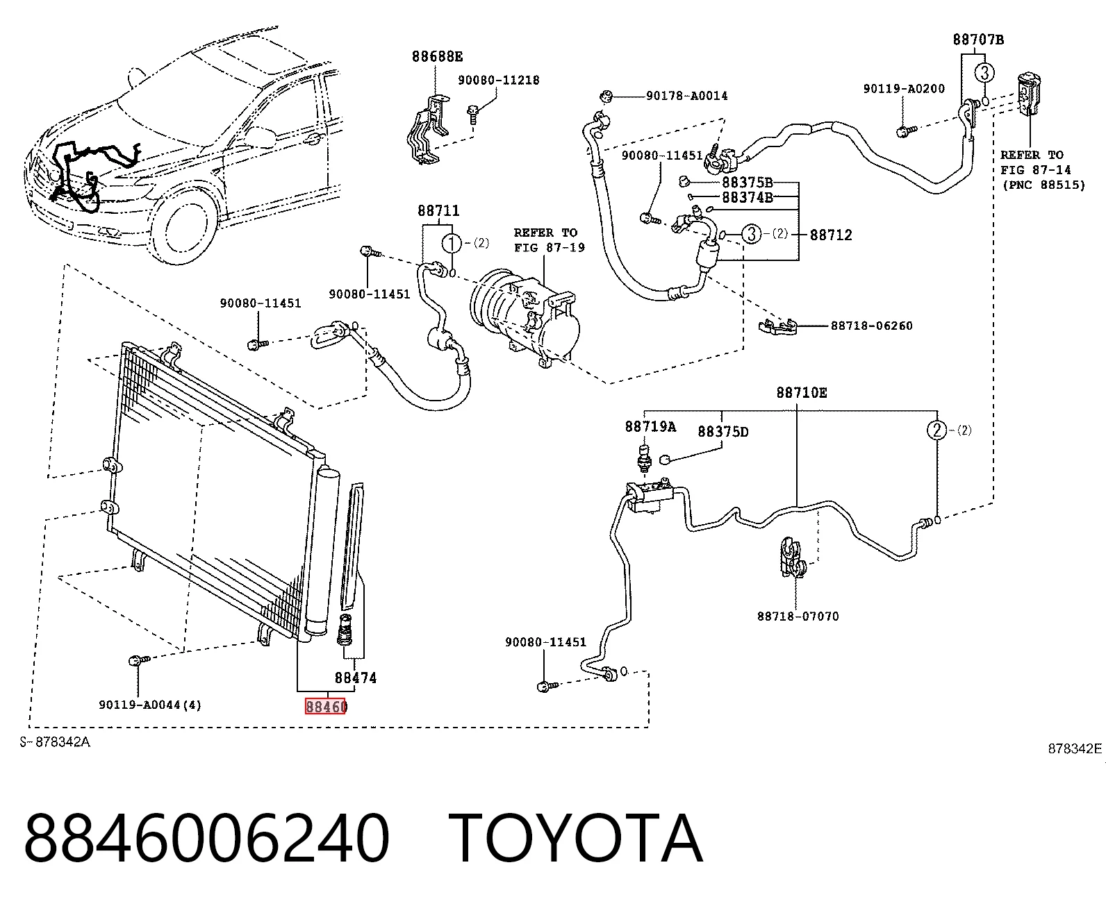 8846006240 Toyota Chłodnica klimatyzacji