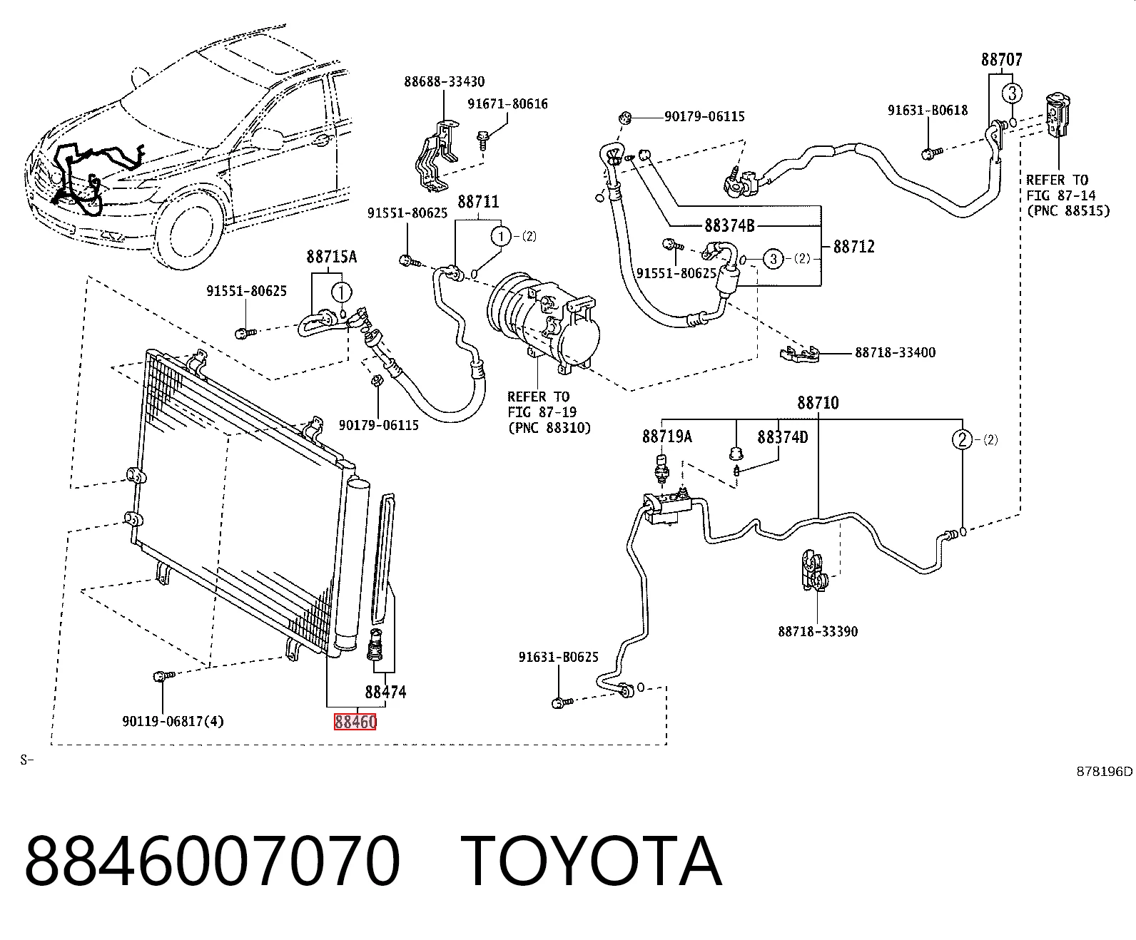Chłodnica klimatyzacji Lexus ES 350 sedana (GSV40) (2006 - 2012) cena, od 113,44 USD
