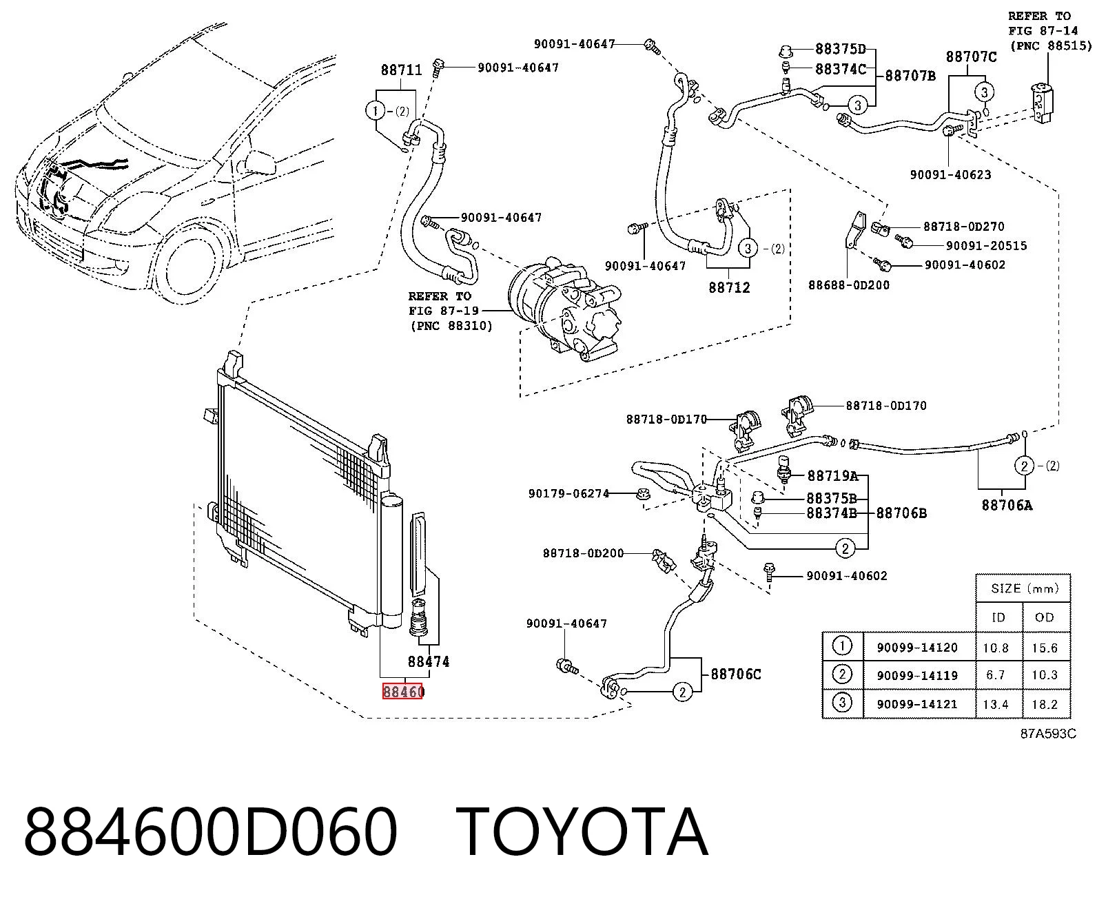 884600D060 Toyota Chłodnica klimatyzacji