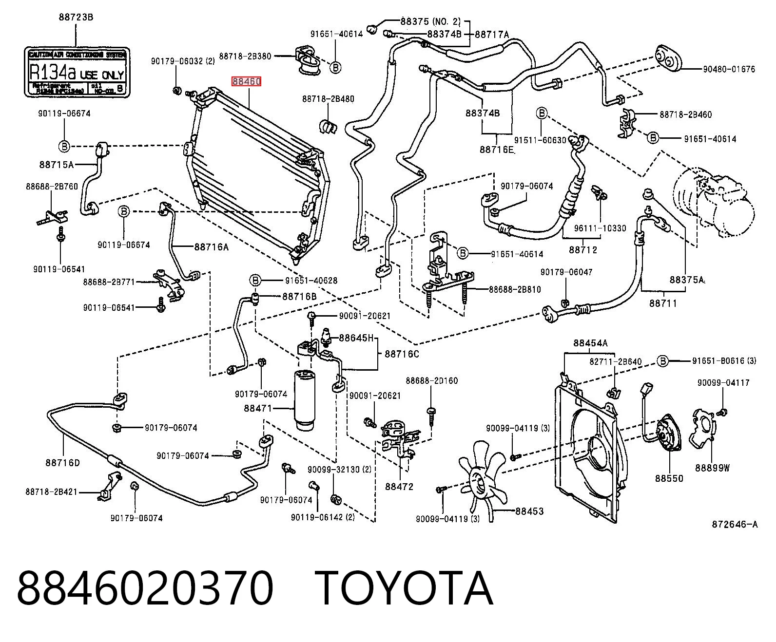 Do koszyka Chłodnica klimatyzacji Toyota Carina E T19