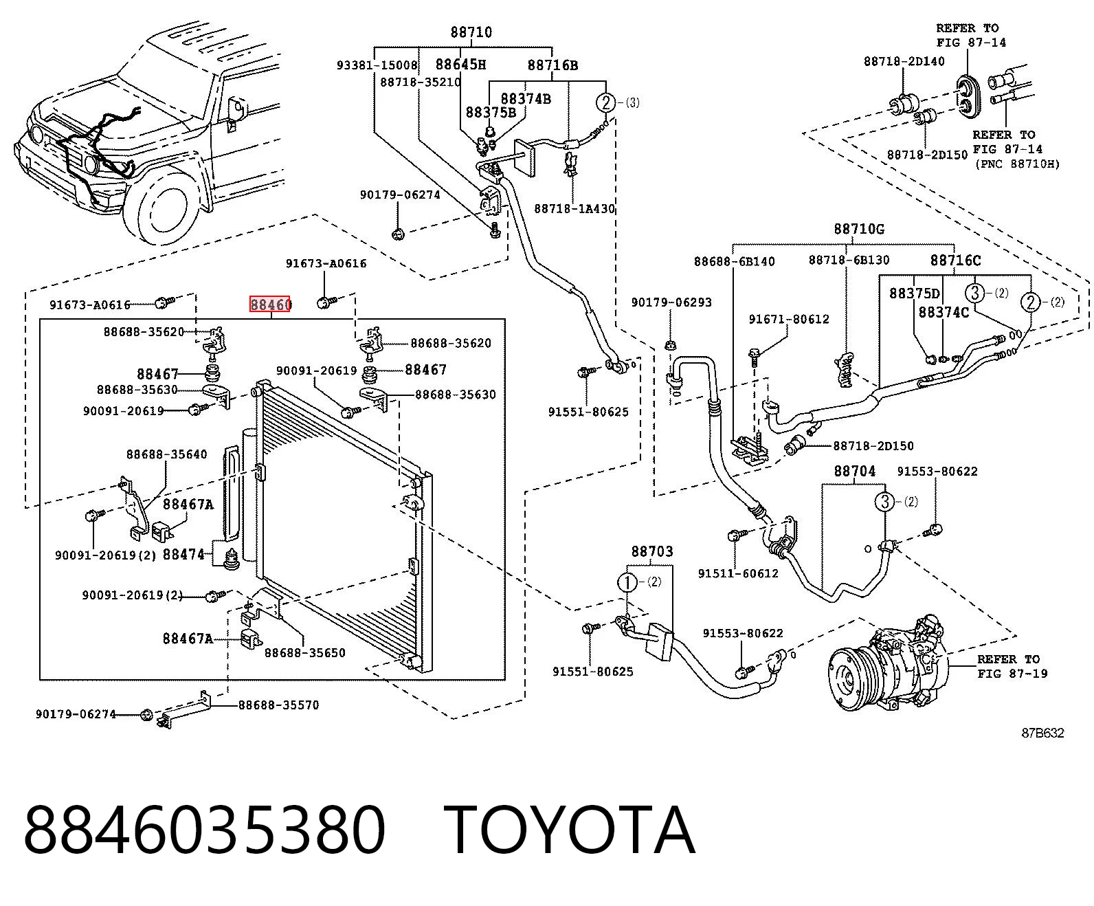 8846035380 Toyota Chłodnica klimatyzacji