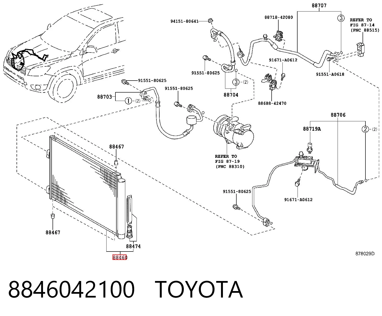 8846042100 Toyota Chłodnica klimatyzacji