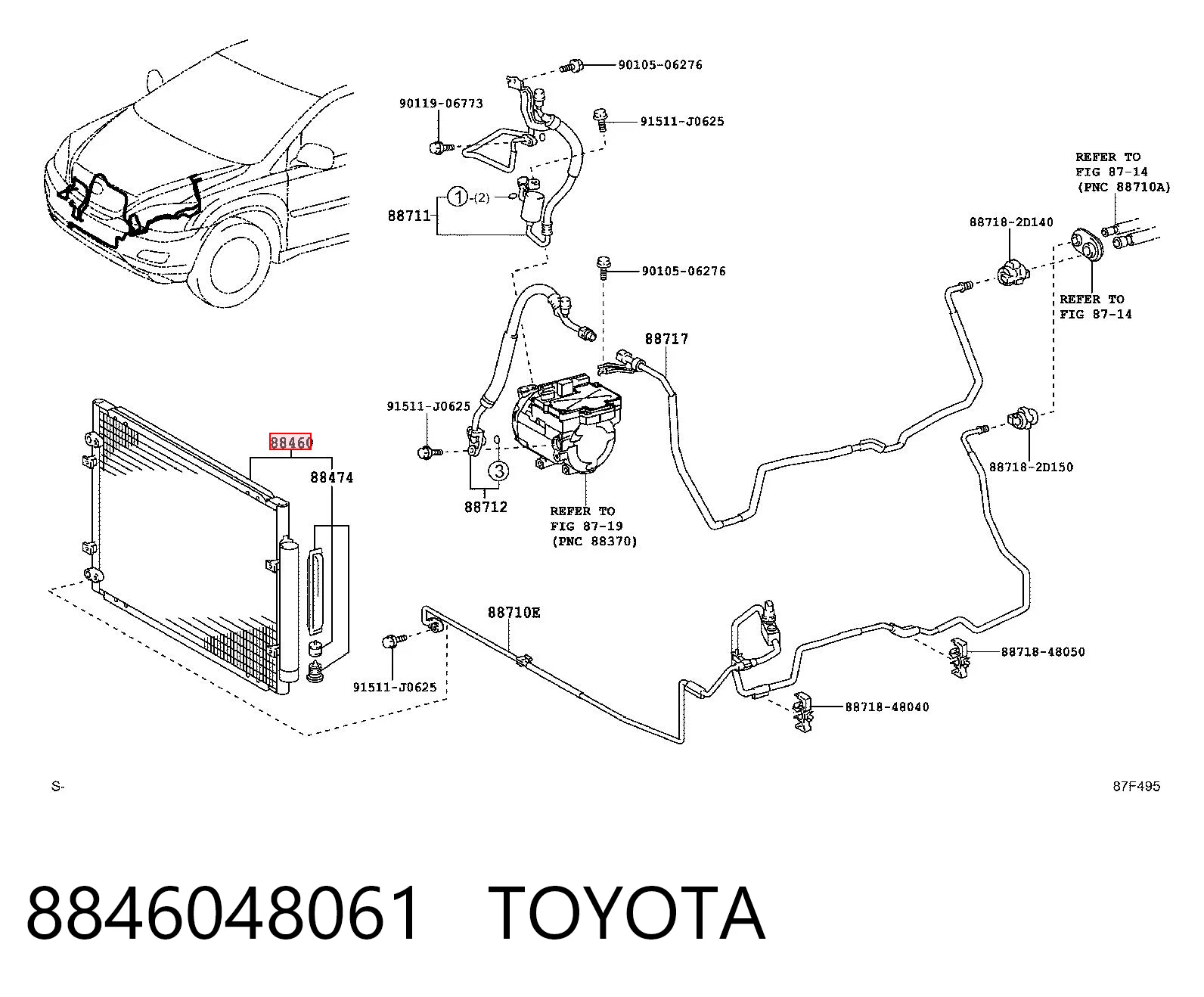 8846048061 Toyota Chłodnica klimatyzacji