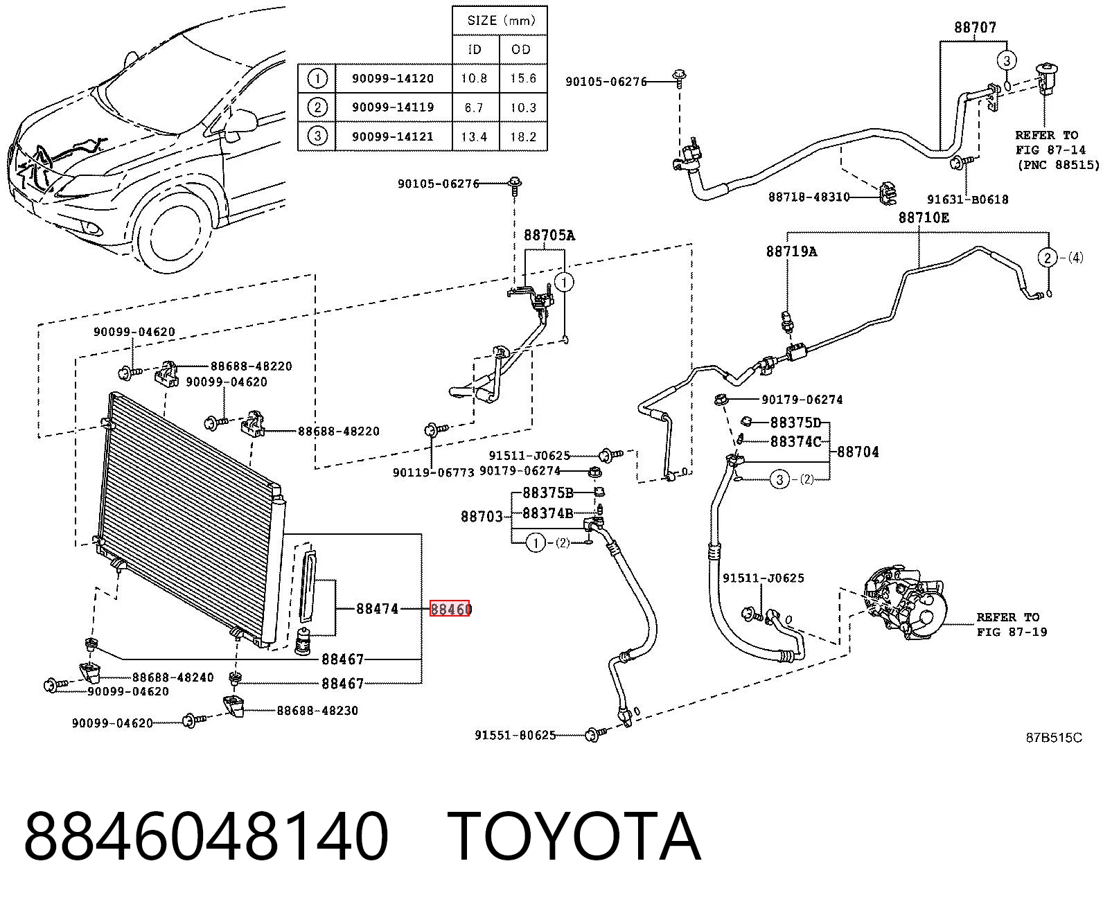 8846048140 Toyota Chłodnica klimatyzacji