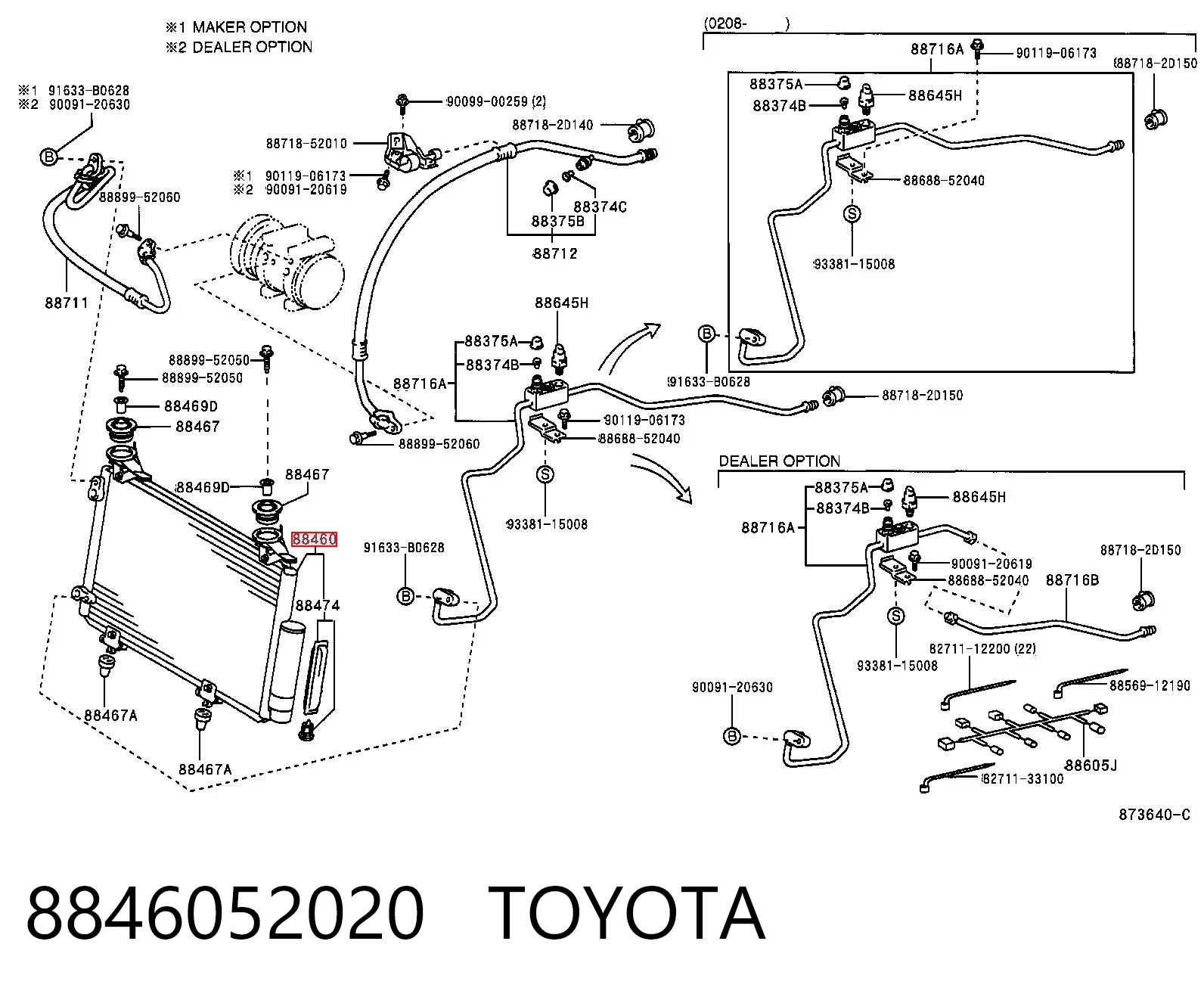 8846052020 Toyota Chłodnica klimatyzacji