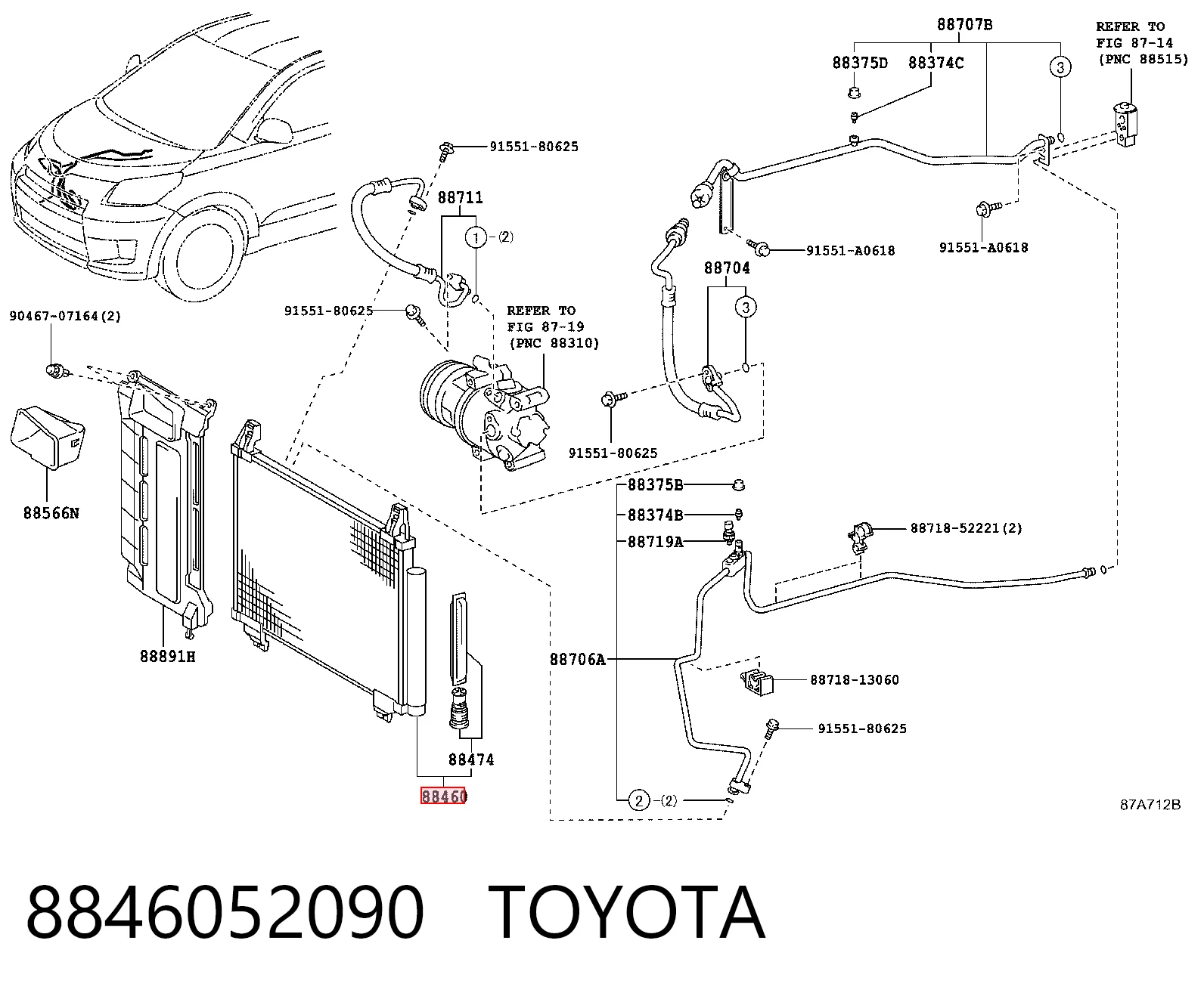  Chłodnica klimatyzacji Toyota Yaris 