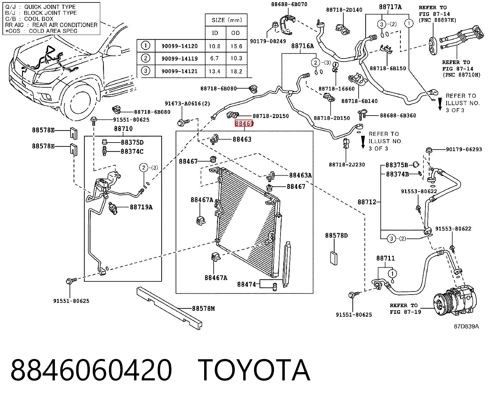8846060420 Toyota Chłodnica klimatyzacji