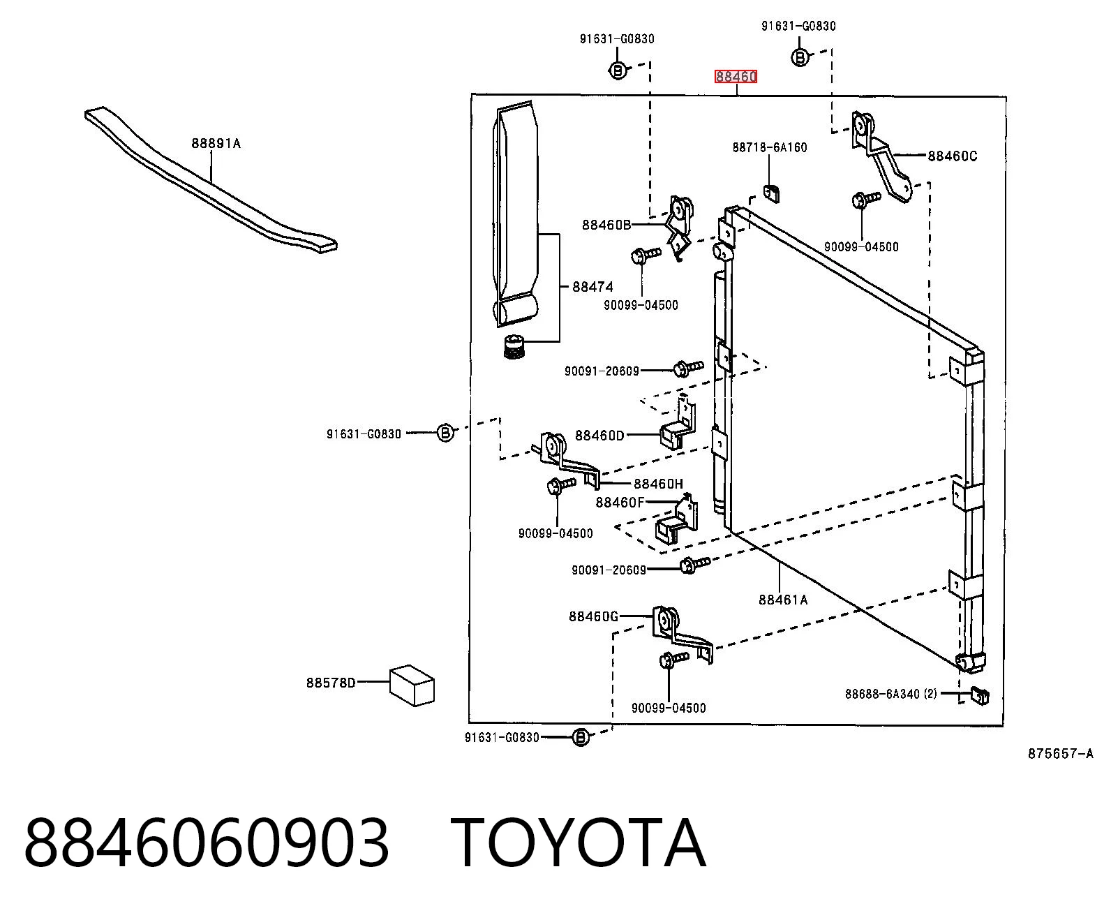 Do koszyka Chłodnica klimatyzacji Toyota Land Cruiser 100 J10