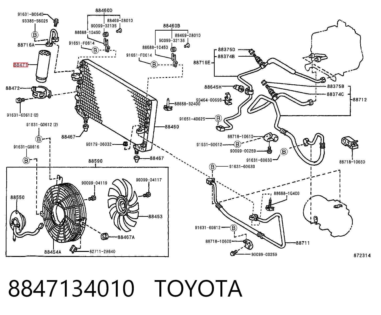 8847134010 Toyota Osuszacz klimatyzacji