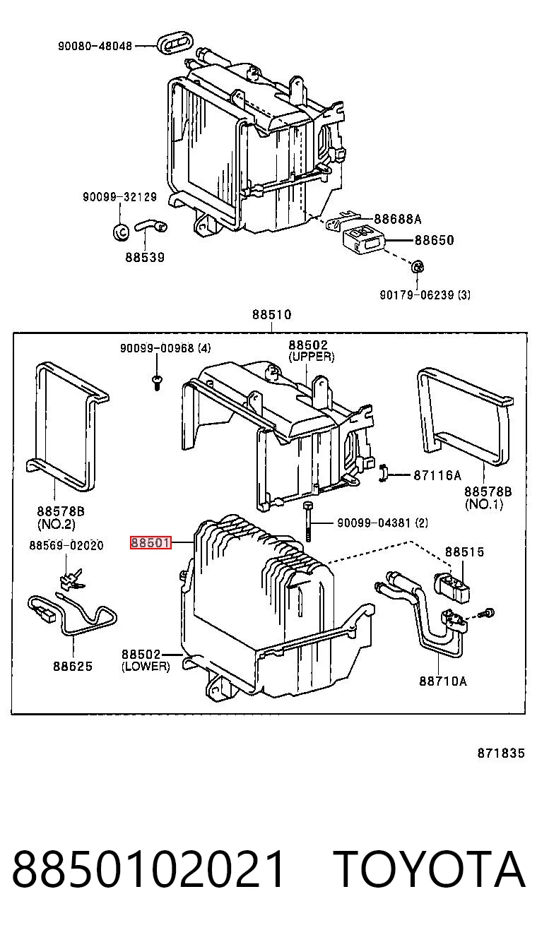 Parownik klimatyzacji do Toyota Corolla  E11