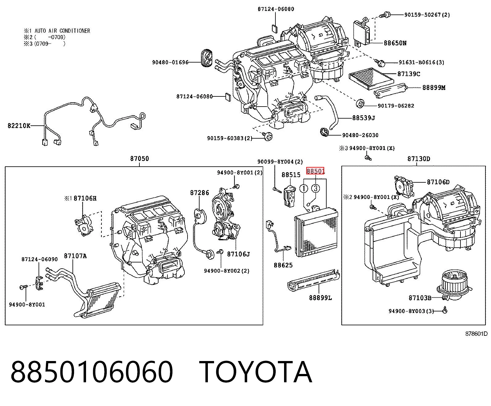 8850106060 Toyota Parownik klimatyzacji