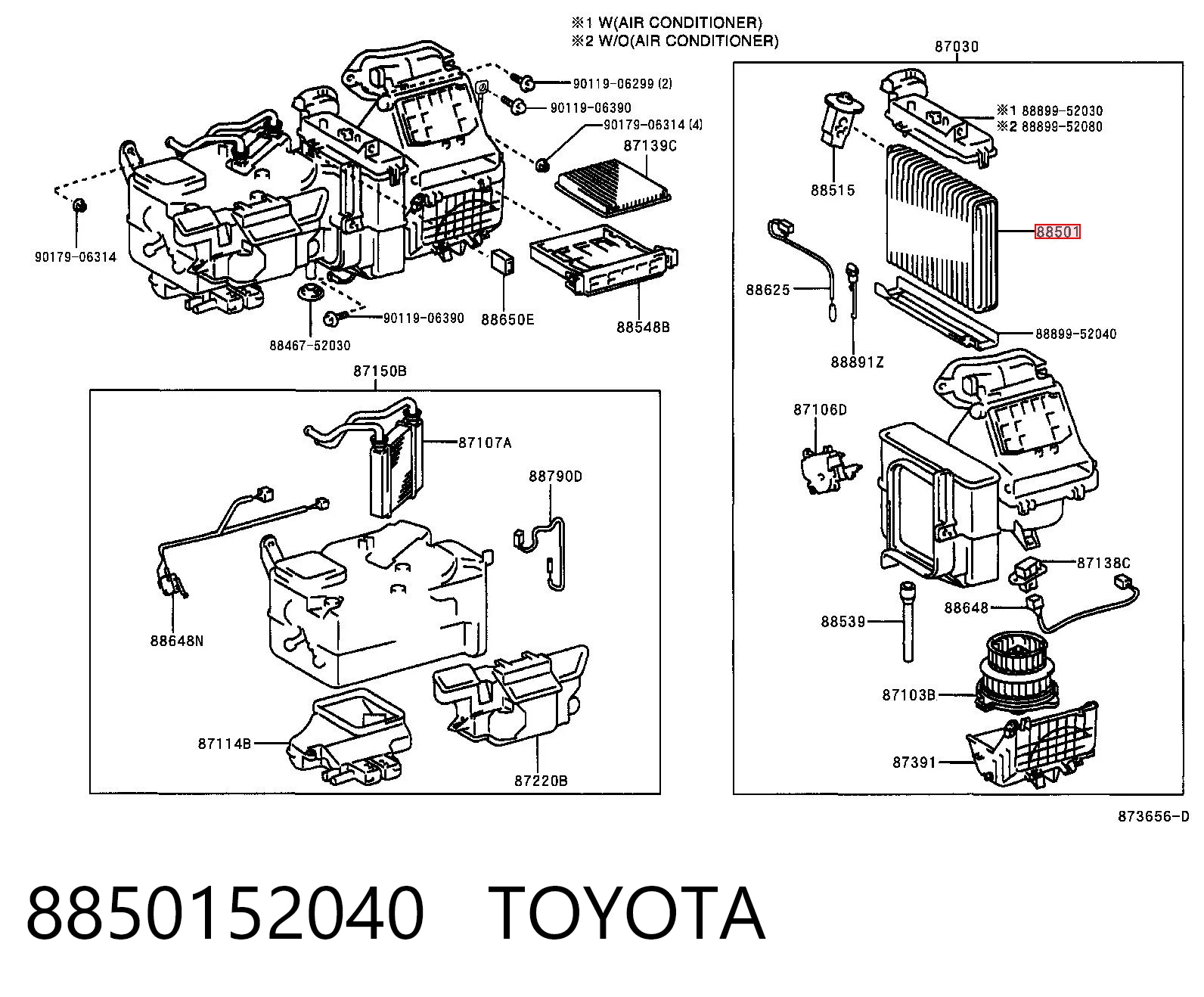 Parownik klimatyzacji do Toyota Yaris P10