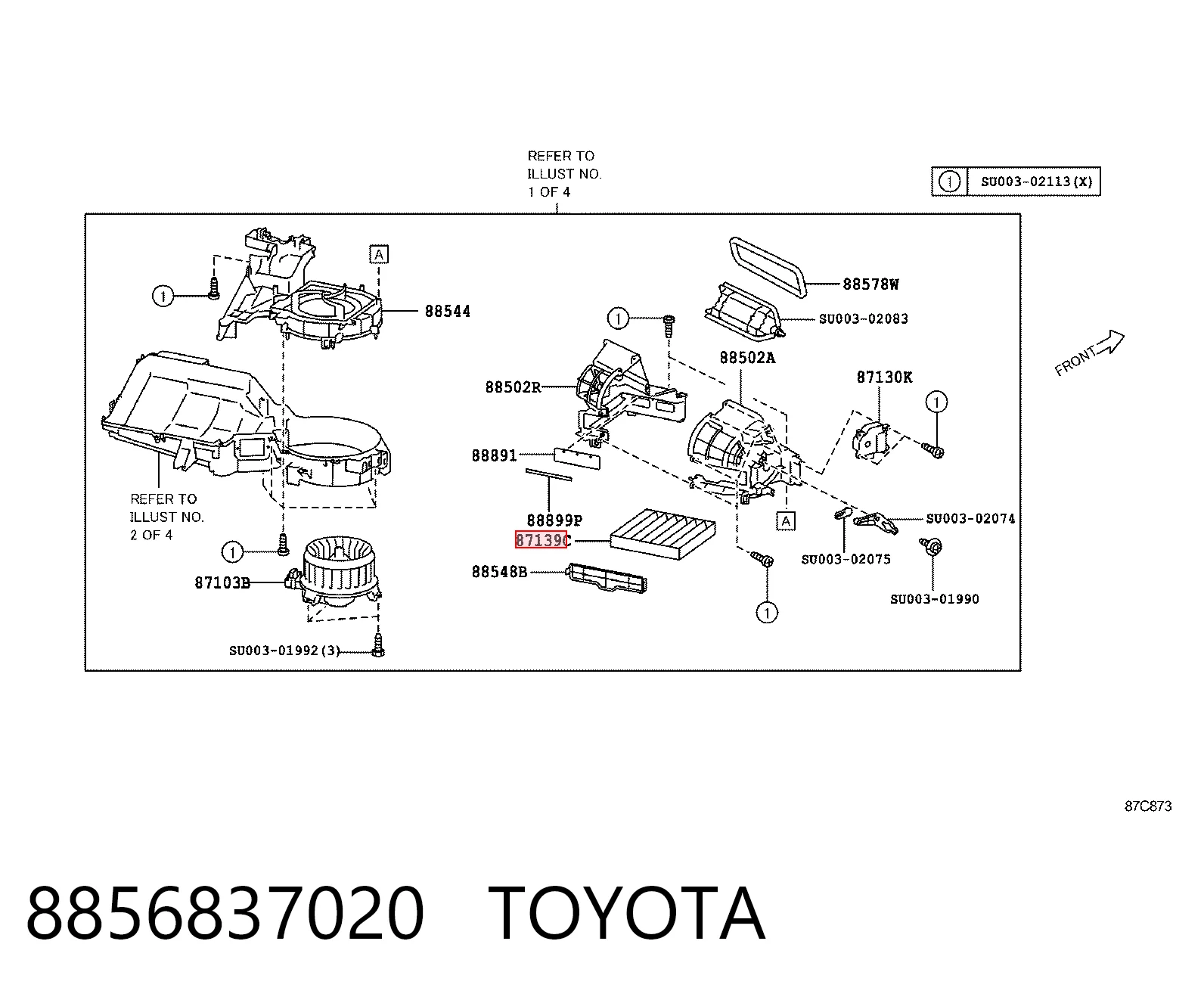 8856837020 Toyota Filtr kabiny